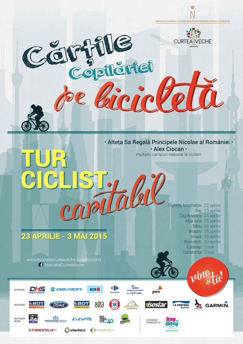 Turul ciclist caritabil “Cărțile copilăriei pe bicicletă”, 10 orașe în 9 zile pentru promovarea lecturii